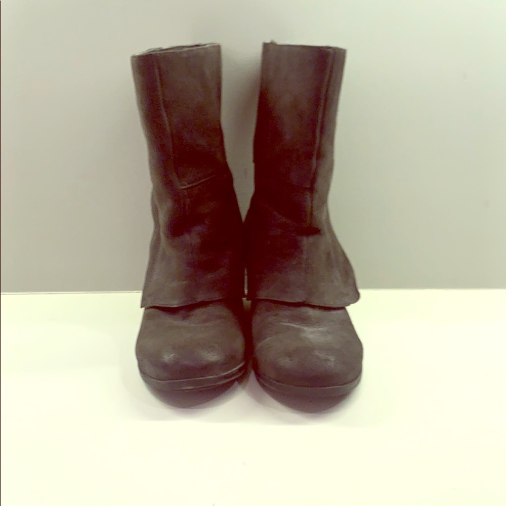 Distressed suede boot